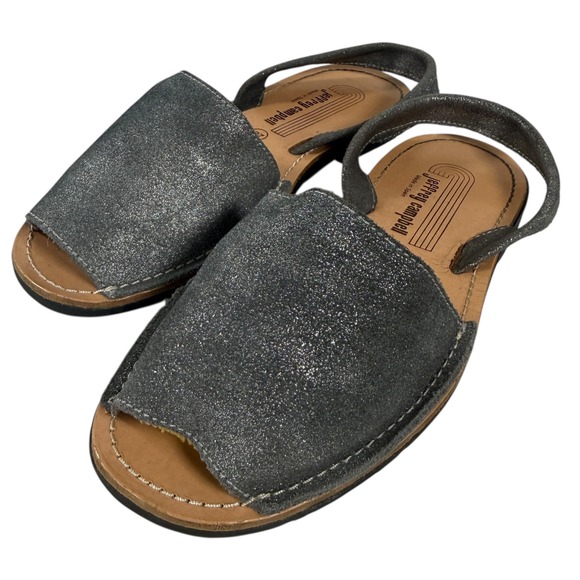 Jeffrey Campbell Shoes - Jeffrey Campbell Silver Glitter Ibiza Sandals Women Size 37 Made Spain Leather